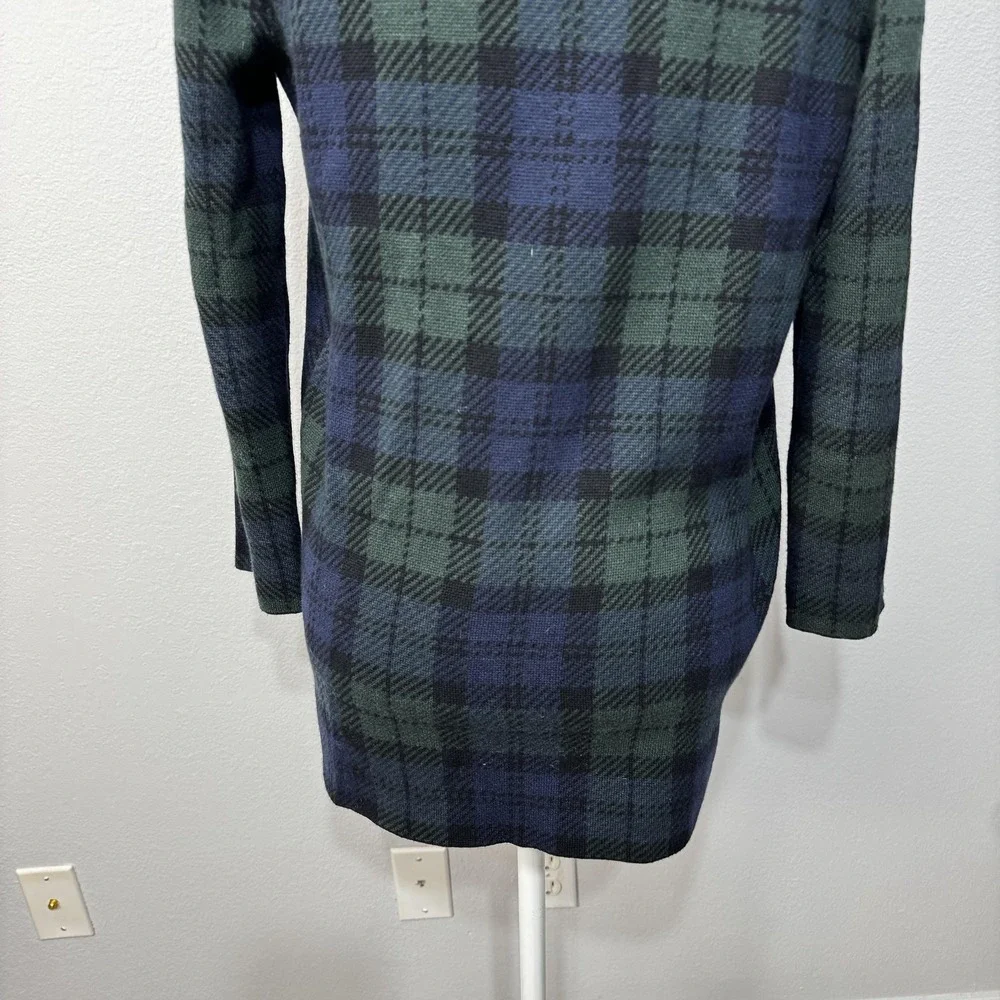 J.Crew Sweater Blazer Women's XXS Sophie Black Watch Plaid Open Front Pockets‎